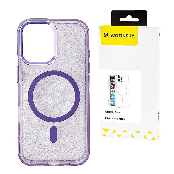 Etui Wozinsky Glitter Case z Mag Safe na Samsung Galaxy S25+ - fioleto