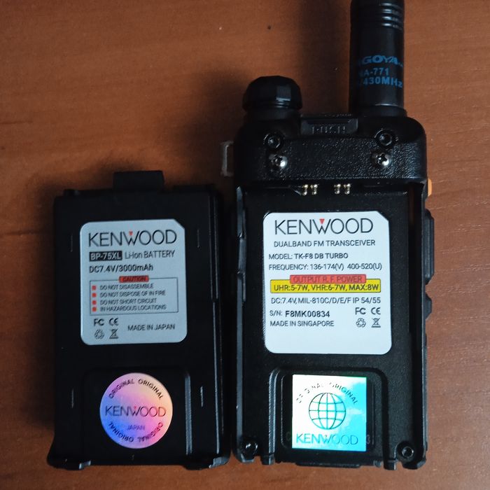 Рація Kenwood TK-F8 D8 Turbo 3000 mAh, + антена-підсилювач сигналу Nag