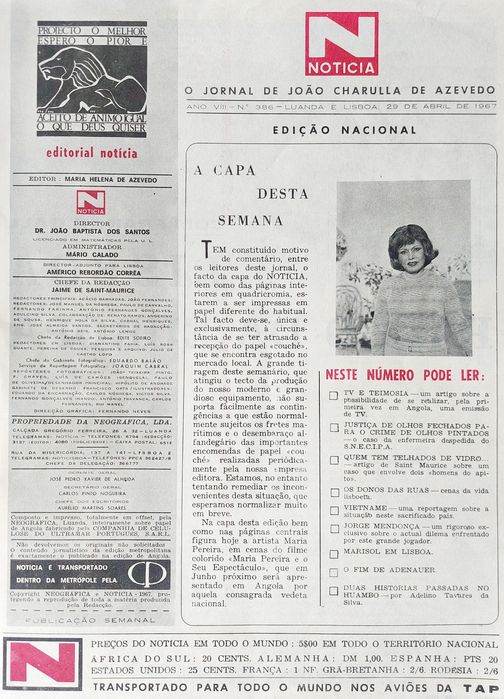 Revista NOTÍCIA 1967 Luanda