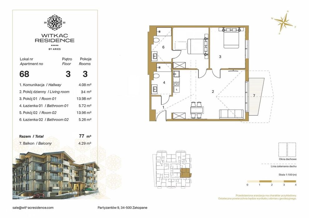 Witkac Residence | mieszkanie 3-pok. | 68