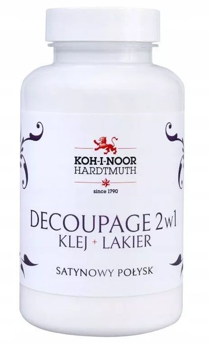 Klej 2w1 z lakierem do decoupage połysk 200ml. Koh-I-Noor