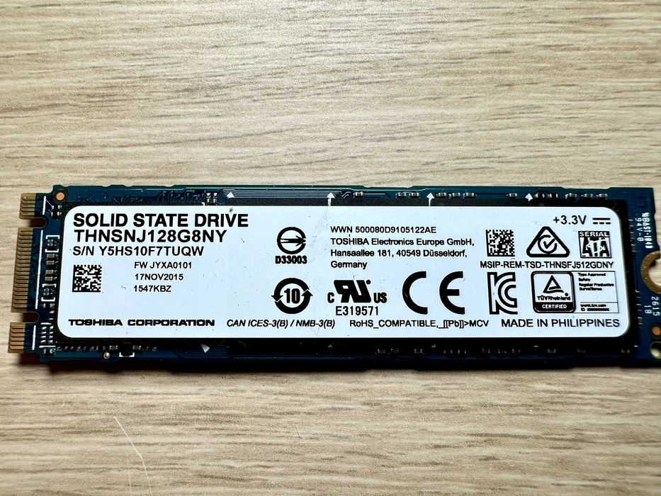 Dysk mSATA 128GB – Toshiba THNSNJ128G8NY – SSD B-M Key