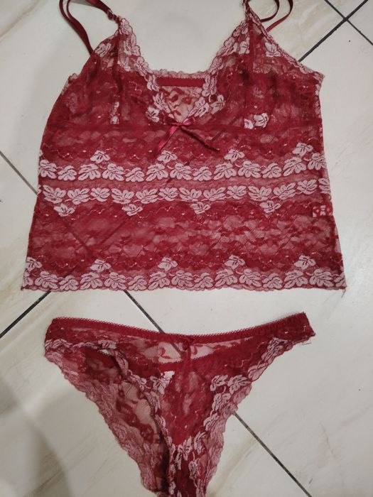 Komplet nocny koronka elastyczna