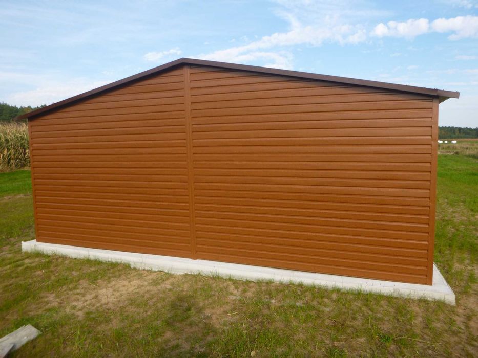 Blaszak Garaż blaszany DREWNOPODOBNY dąb orzech Garaże PREMIUM