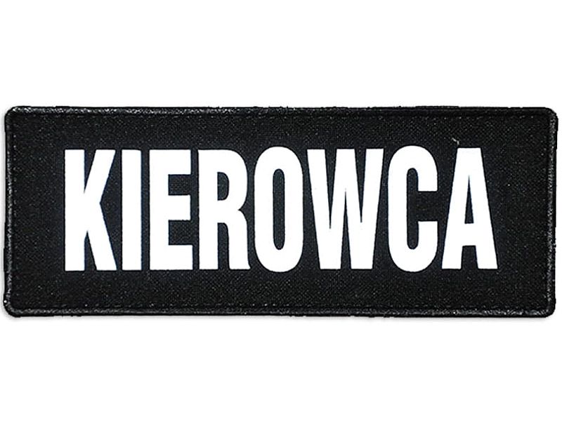 Emblemat KIEROWCA odblaskowy na rzepie 13 x 5 cm
