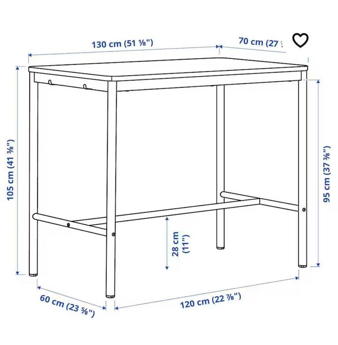 Oportunidade! Mesa 130x70x105 Ikea