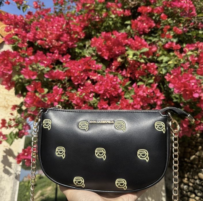 Сумка жіноча Karl Lagerfeld чорна біла нова