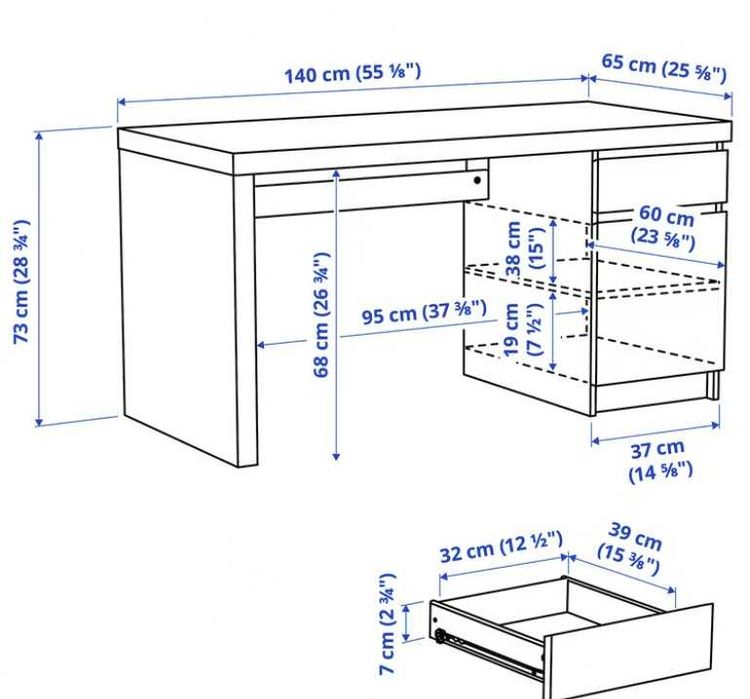 Secretária Ikea MALM Carvalho