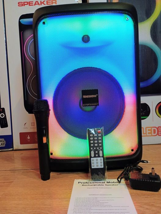 Караоке акустика Temeisheng-12/ USB/FM/Пульт ДУ/микрофон/