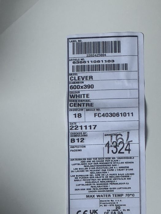 Umywalka model CLEVER 600x390