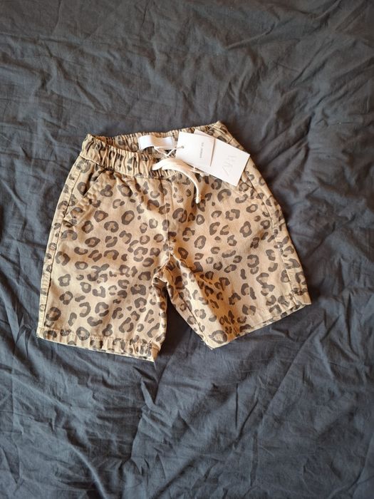 Zara nowe 104 szorty krótkie spodenki pantera cętki