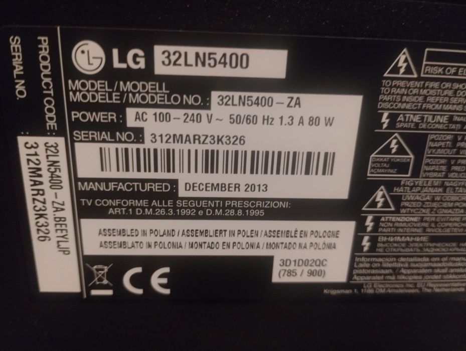 Telewizor LCD LG 32 cale 32LN5400