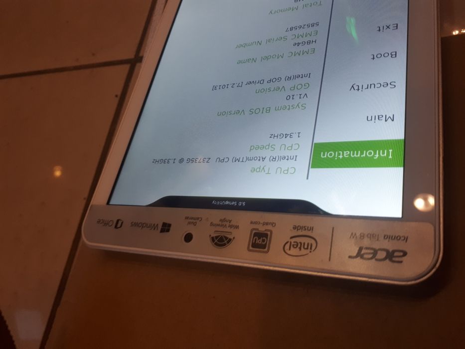 Teams-komputer Tablet acer ICONIA TAB 8 W W1-810 8cali windows 10