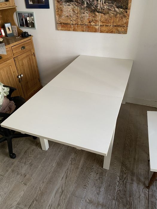 Mesa de Jantar Extensível Branca (Estilo IKEA) – Muito Prática