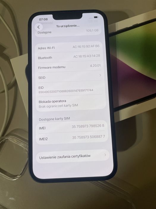 iPhone 14 Midnight 128gb 83% Idealny stan