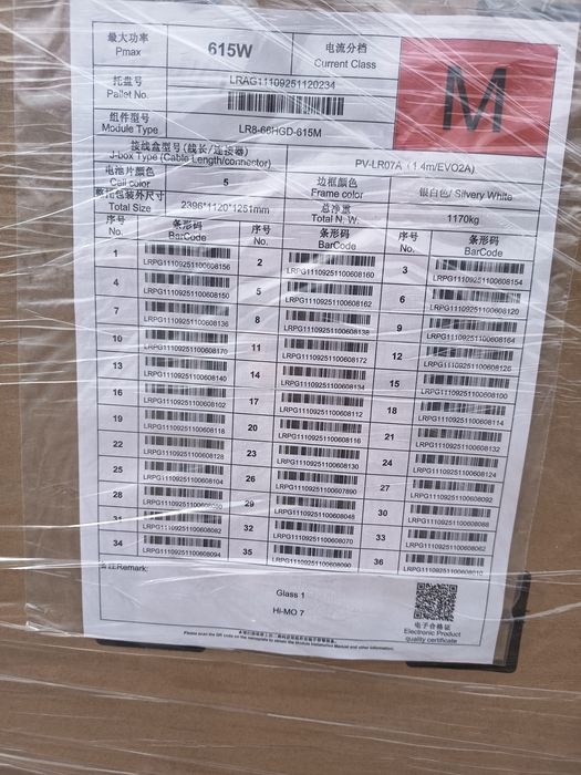 Сонячна панель Longi Solar LR8-66HGD-615M Bifacial