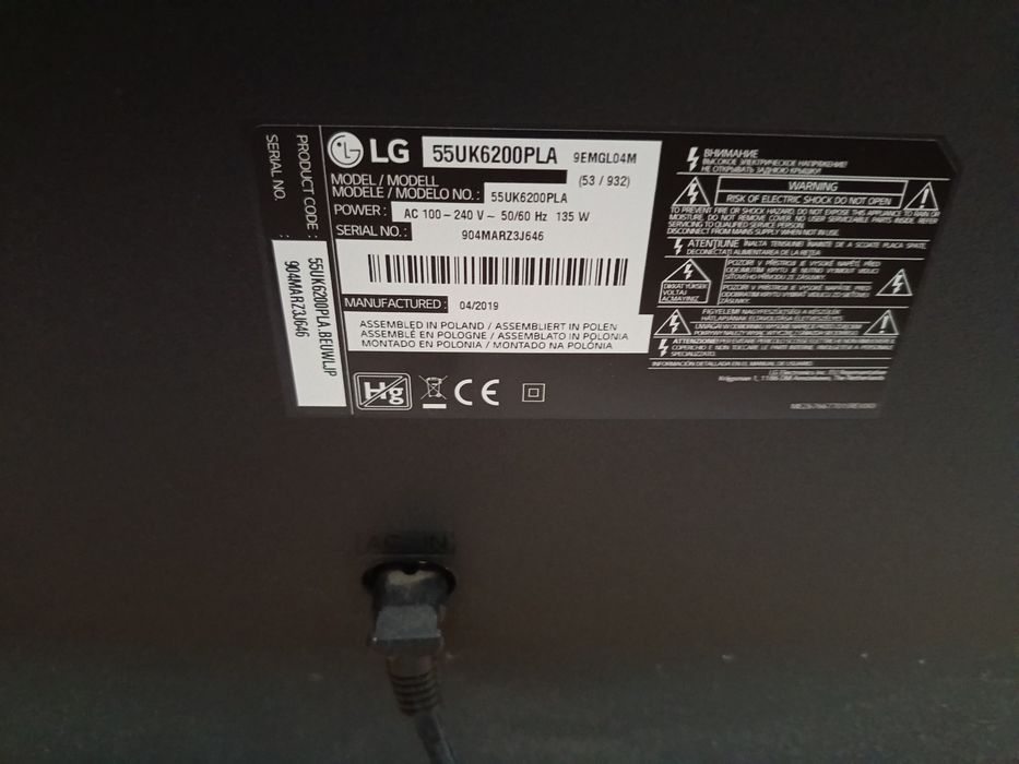 Televisão LG 4K - 55 Polegadas: LGUK6200PLA