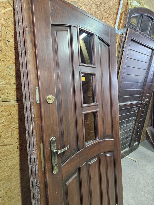 DRZWI Zewnętrzne Drewniane Sosnowe Wejściowe 100x203cm