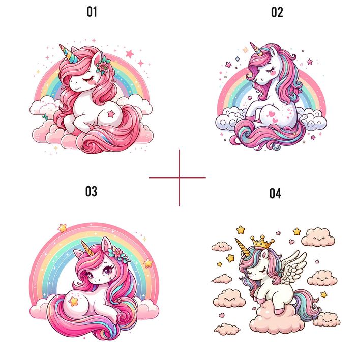 Jednorożec Kliparty Kolorowy PNG Rysunek Tęczowy Do Druku