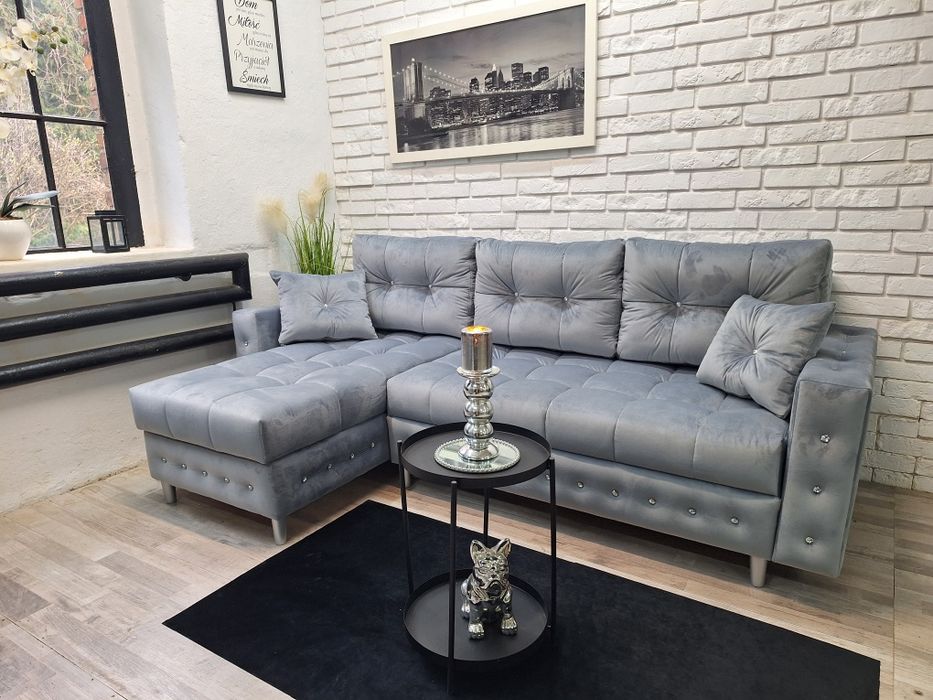 Narożnik Izi Glamour sprężyny welur