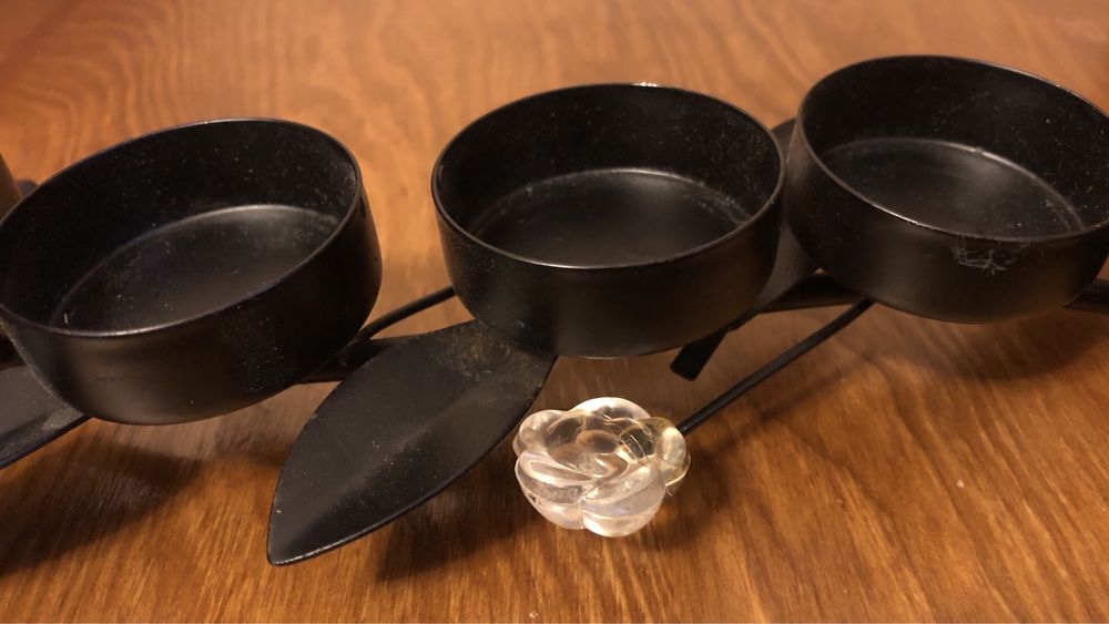 Metalowy świecznik w stylu LOFT na 5 świec podłużny