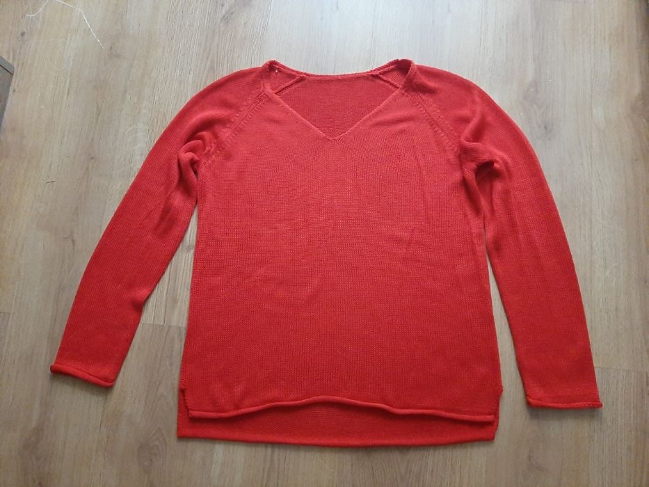 Damski cienki sweterek czerwony ~L