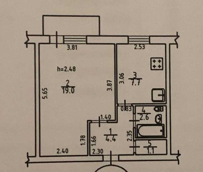 Продам 1-комнатную возле ЖД-вокзал!