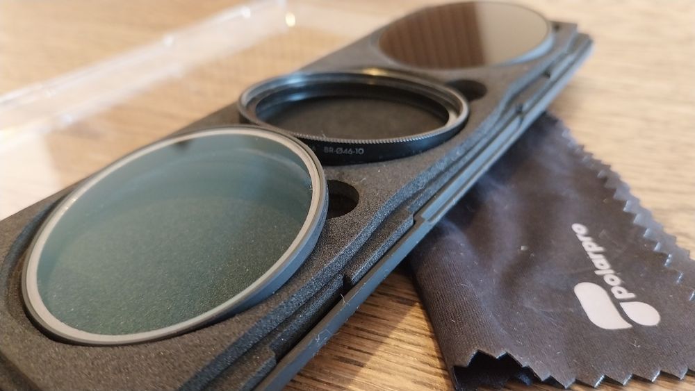 Filtro polarizador  e UV 46mm da Polarpro