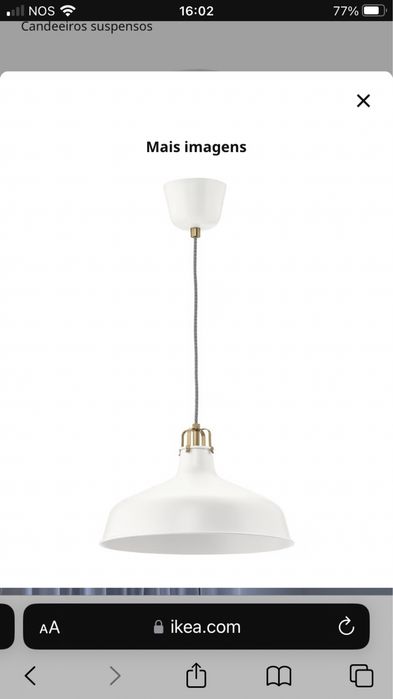 2 candeeiros Abajours Ranarp ikea NOVOS
