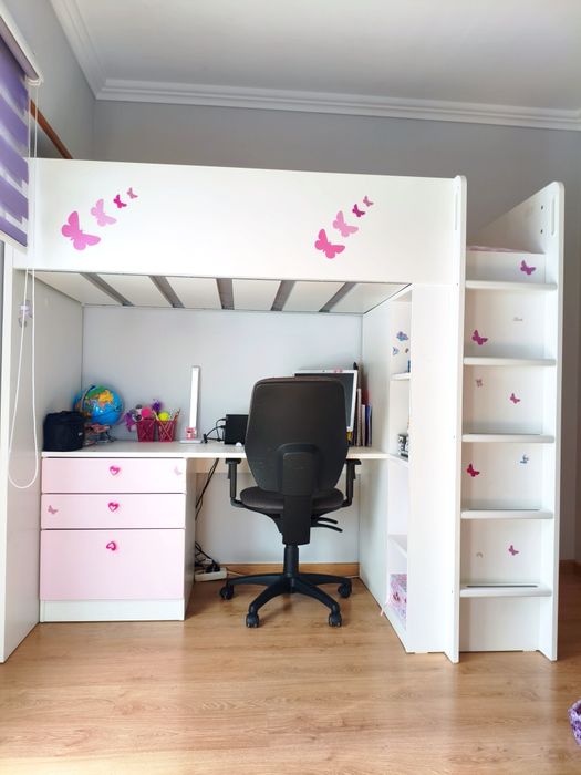 Beliche branco e rosa SMÅSTAD IKEA