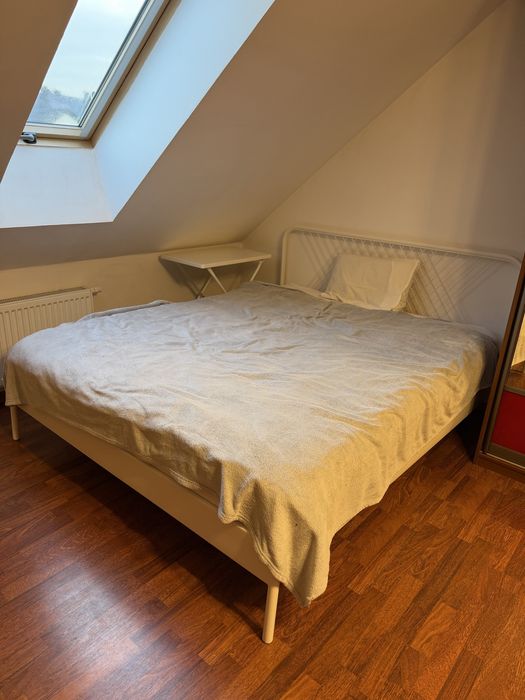 Łóżko metalowe białe IKEA 160x200