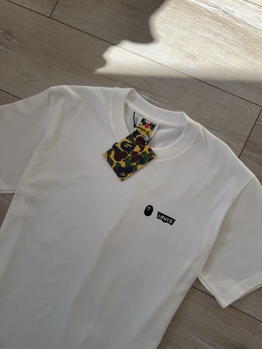 Футболка Bape & Levi's / футболка бейп левайс біла