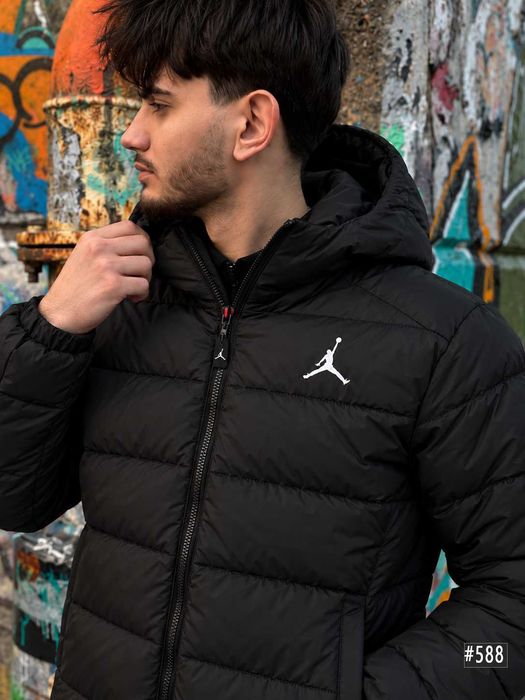 Новая Куртка Найк Джордан - Черный Микро Пуховик Nike Jordan