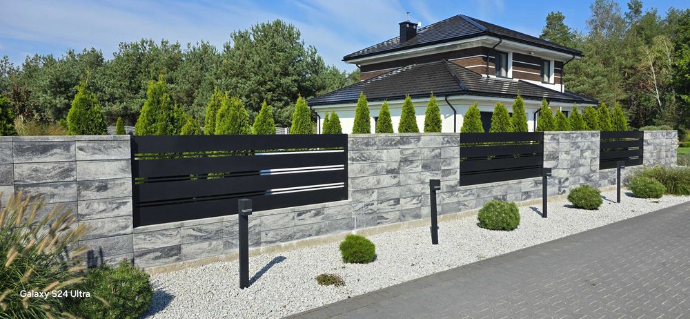 Ogrodzenia brama furtka przęsło aluminiowe malowane proszkowo