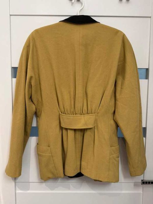 Laurel Vintage 90s Blazer Pure New Wool Yellow 40 L żakiet marynarka