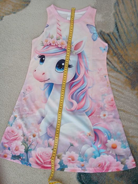 Vestido Unicórnio de menina NOVO