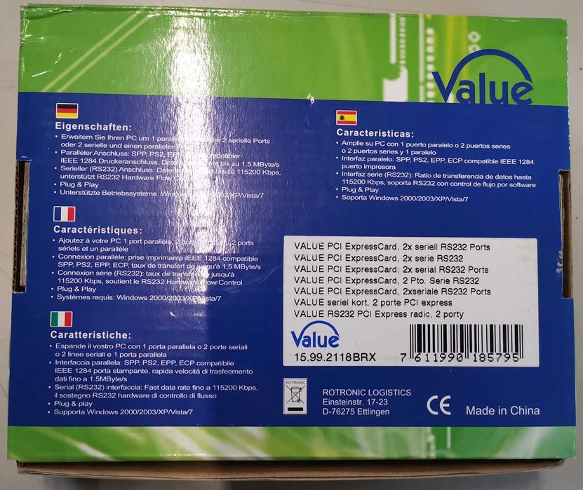 Value PCI-Express Adapter (2x Serial RS232)