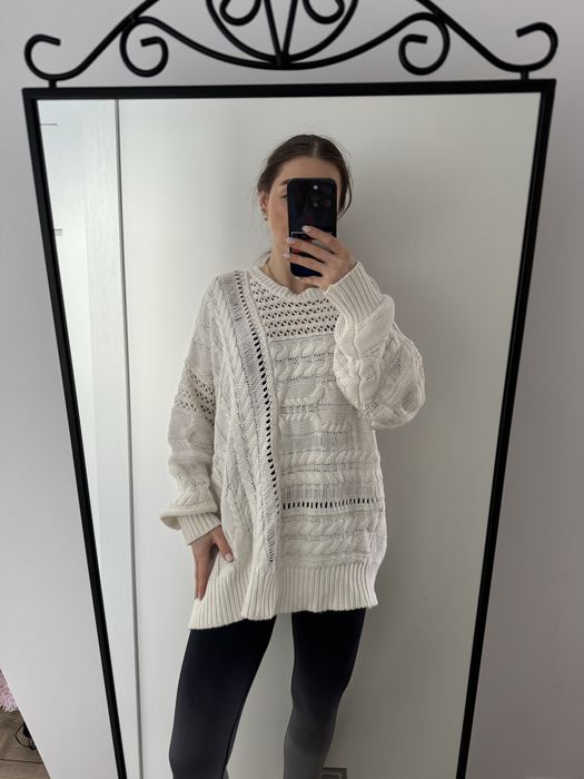 Sweter długi biały Missguided