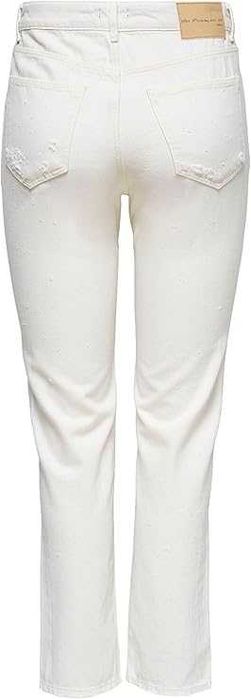 Spodnie Damskie ONLY ONLFINE LIFE 27W 32L Jeansy Ecru Bawełna