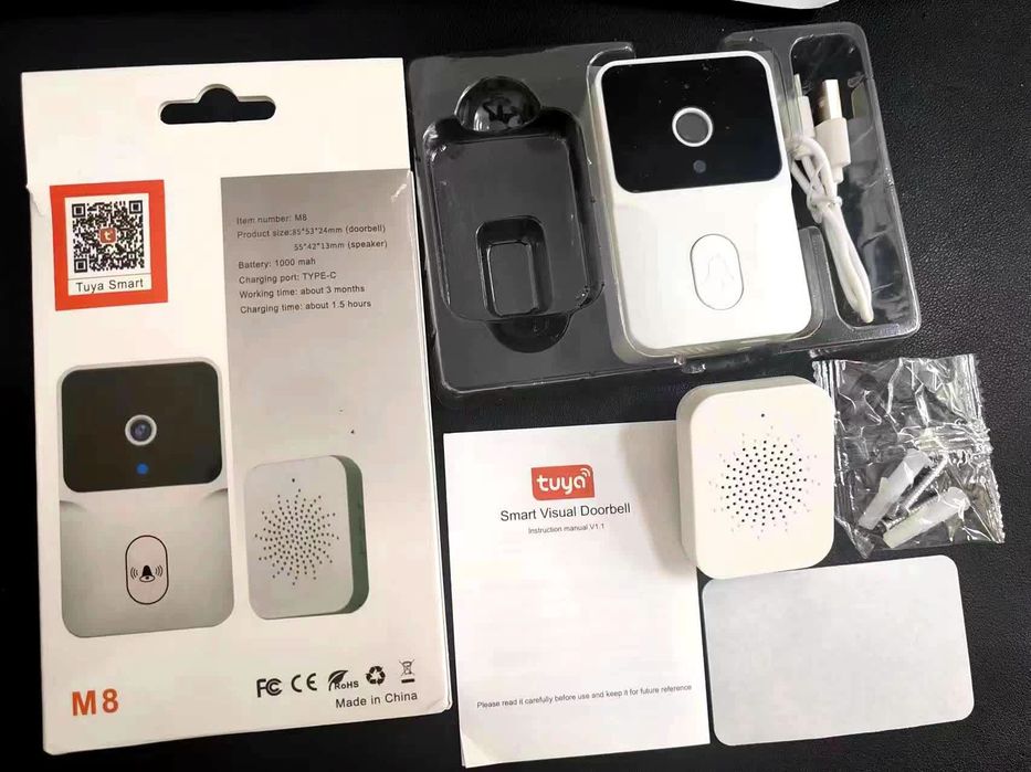 Wideodomofon WiFi Tuya M8 – Inteligentny Dzwonek z Kamerą