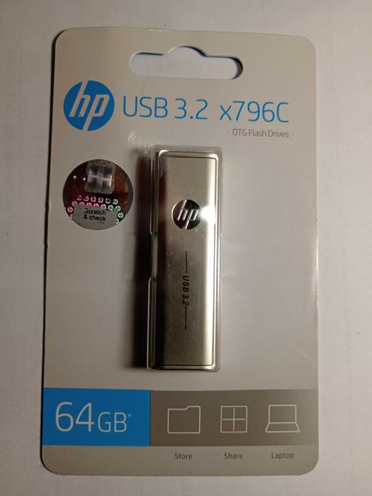 Флешка HP 2в1  64GB Type-C/USB 3.2 для Macbook/Android/ПК