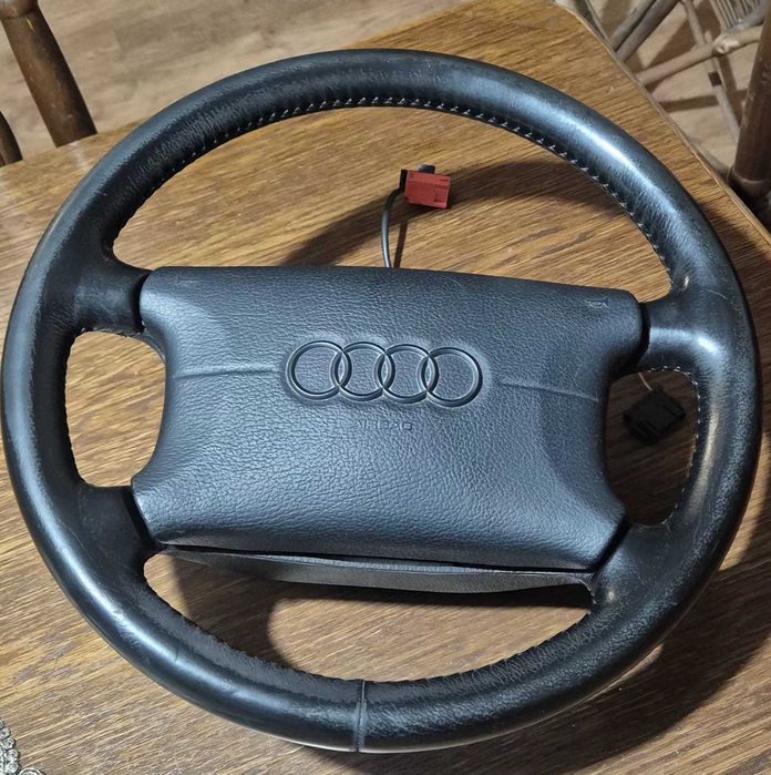 Kierownica Skórzana 4-Ramienna Kompletna AUDI A4 B5/100 C4/80 B4 Oryginalna
