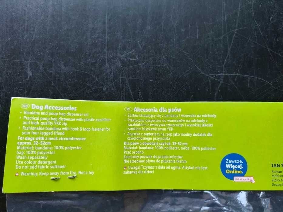 Nowy zestaw bandama i  torebka na psie odchody