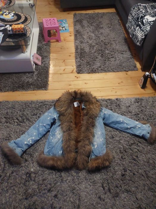 Nowa kurtka jeans futerko