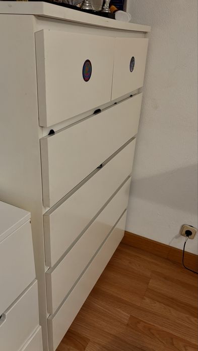 Comoda 6 Gavetas Branco 80x123