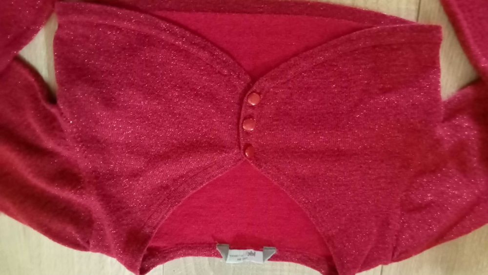 92 98 bolerko czerwone sweter sweterek dla dziewczynki święta