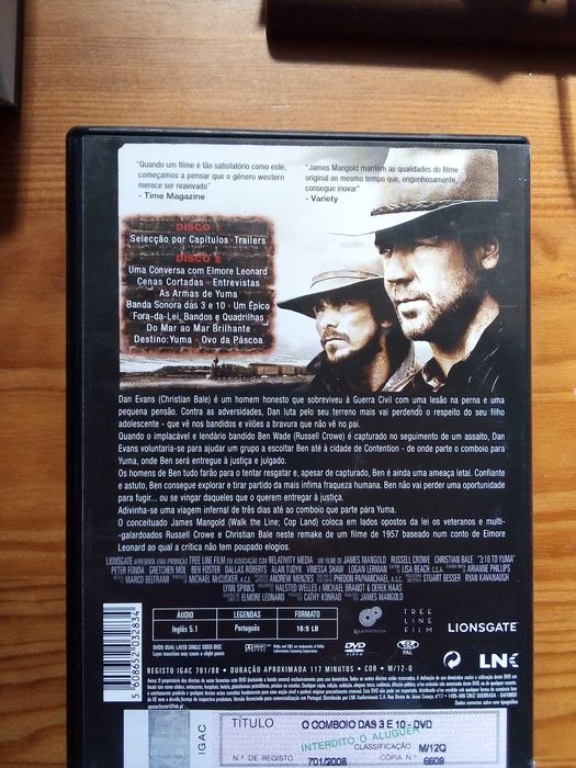 O Comboio das 3 e 10, 2DVD James Mangold, Russel Crowe, Christian Bale