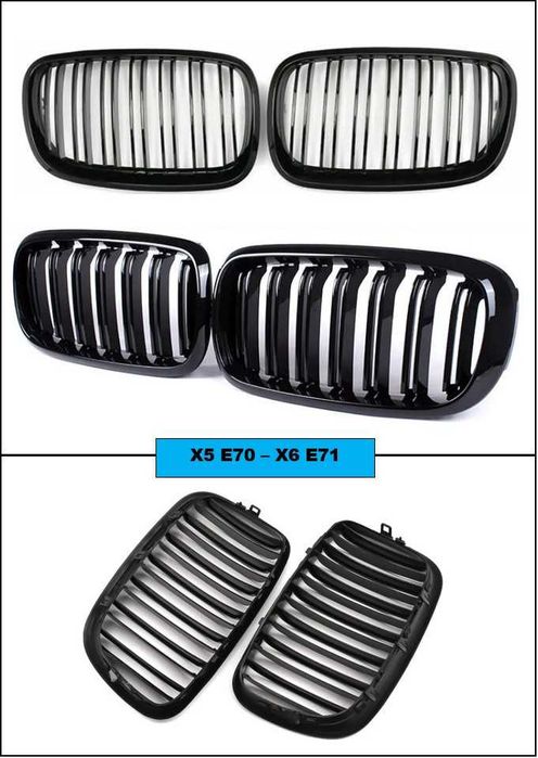 Grelhas frontais preto brilhante dupla barra BMW série 1 F40 3 G20 G21 5 G30 G31 X3 F25 X4 F26 X5 E70 F15 X6 E71 F16 6 F06 F12 F13 a partir de €45,00