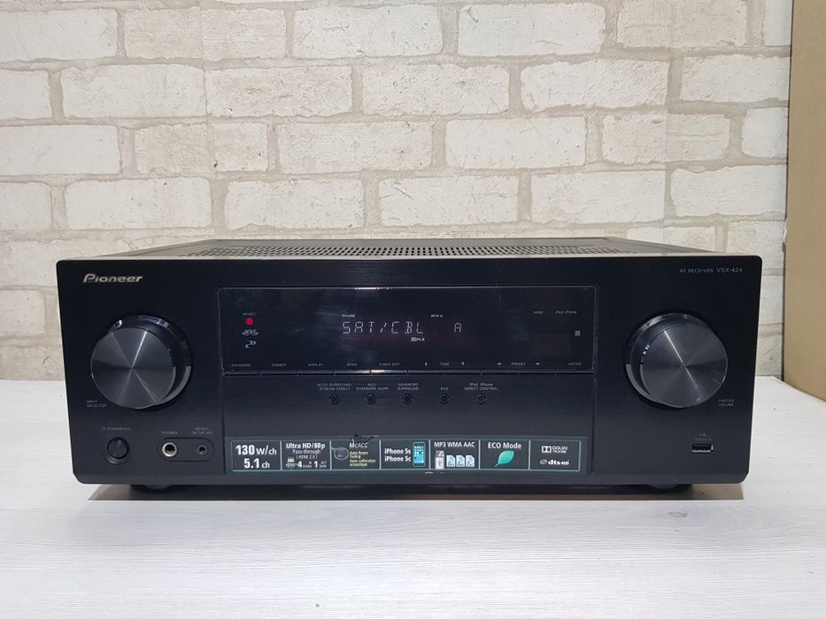 Пульт!5.1AV-ресивер Pioneer VSX-424,5х130Вт 4K,HDMI,USB,3D