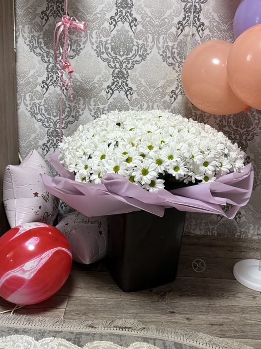 Продам большой букет белых хрызонтемы  - ромашек